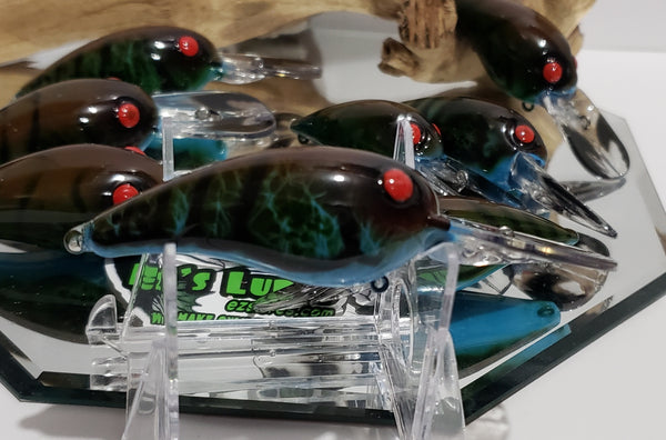 Custom Painted 55 Rock Crawler Crankbait - Baby Craw Green Freshwater Fishing Lure