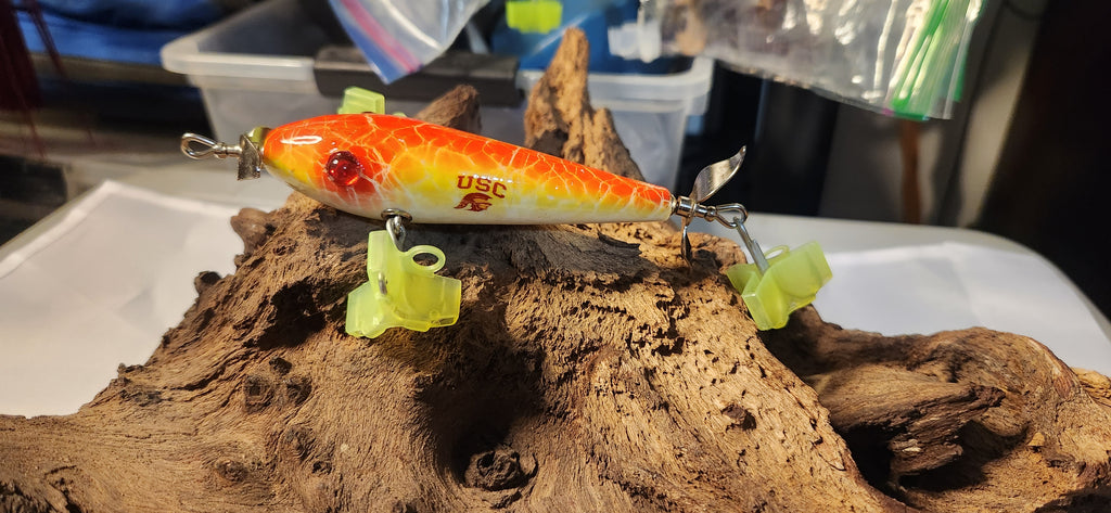 Handcrafted wooden lures-College football colors