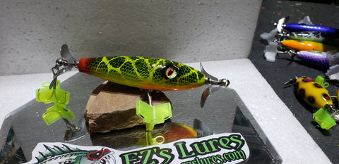 ezits fishing lures Ez's 4" handcrafted Wooden topwater lure (CHOPPER)