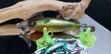 Ez's 3" handcrafted wooden topwater lure (chopper blade)